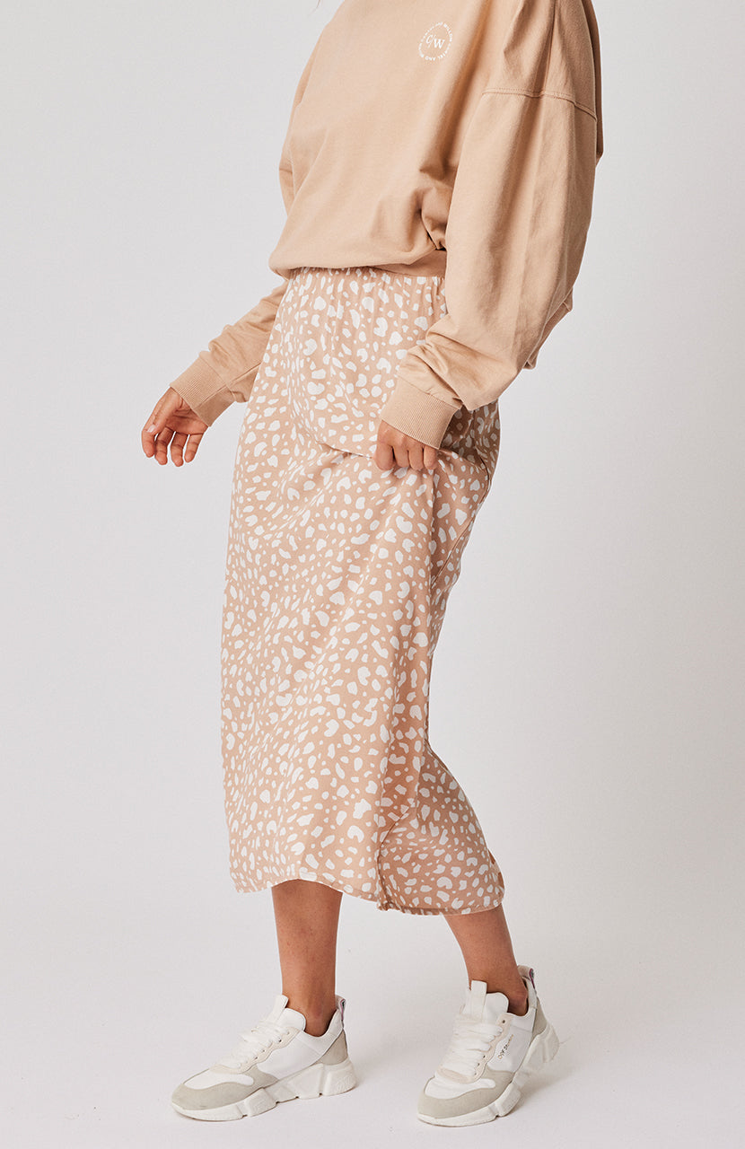 Ava Slip Skirt Maple Leopard