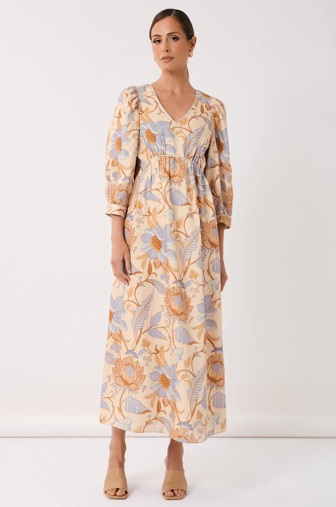 Cartia Linen Print Maxi Dress (Print) – Mr-and-Dac