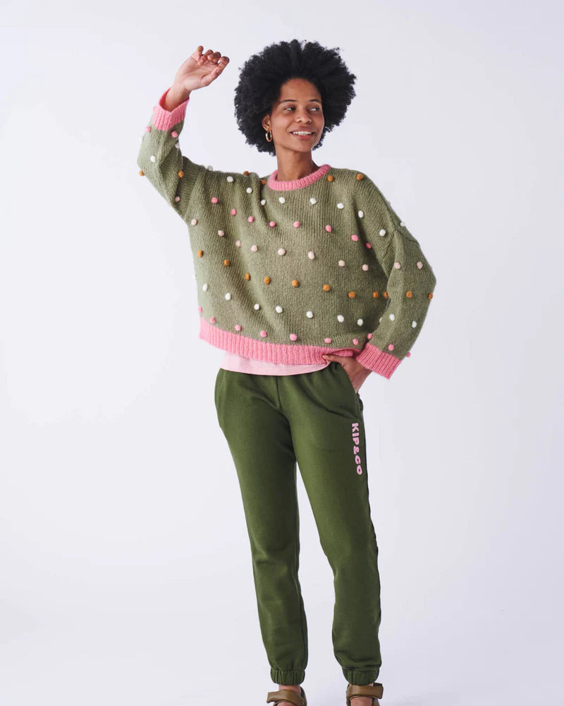Womens Dotty Spotty Knit Adult Sweater M/L
